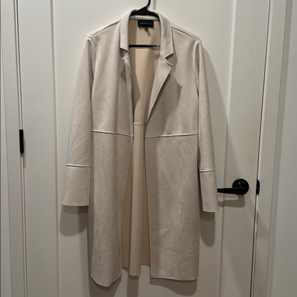 Pink suede coat, size medium
